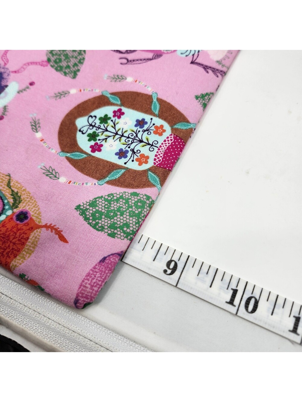 Handmade Pink Bug Print Zipper Pouch Cosmetic Bag Makeup Pencil Case Gift - Picture 5 of 6